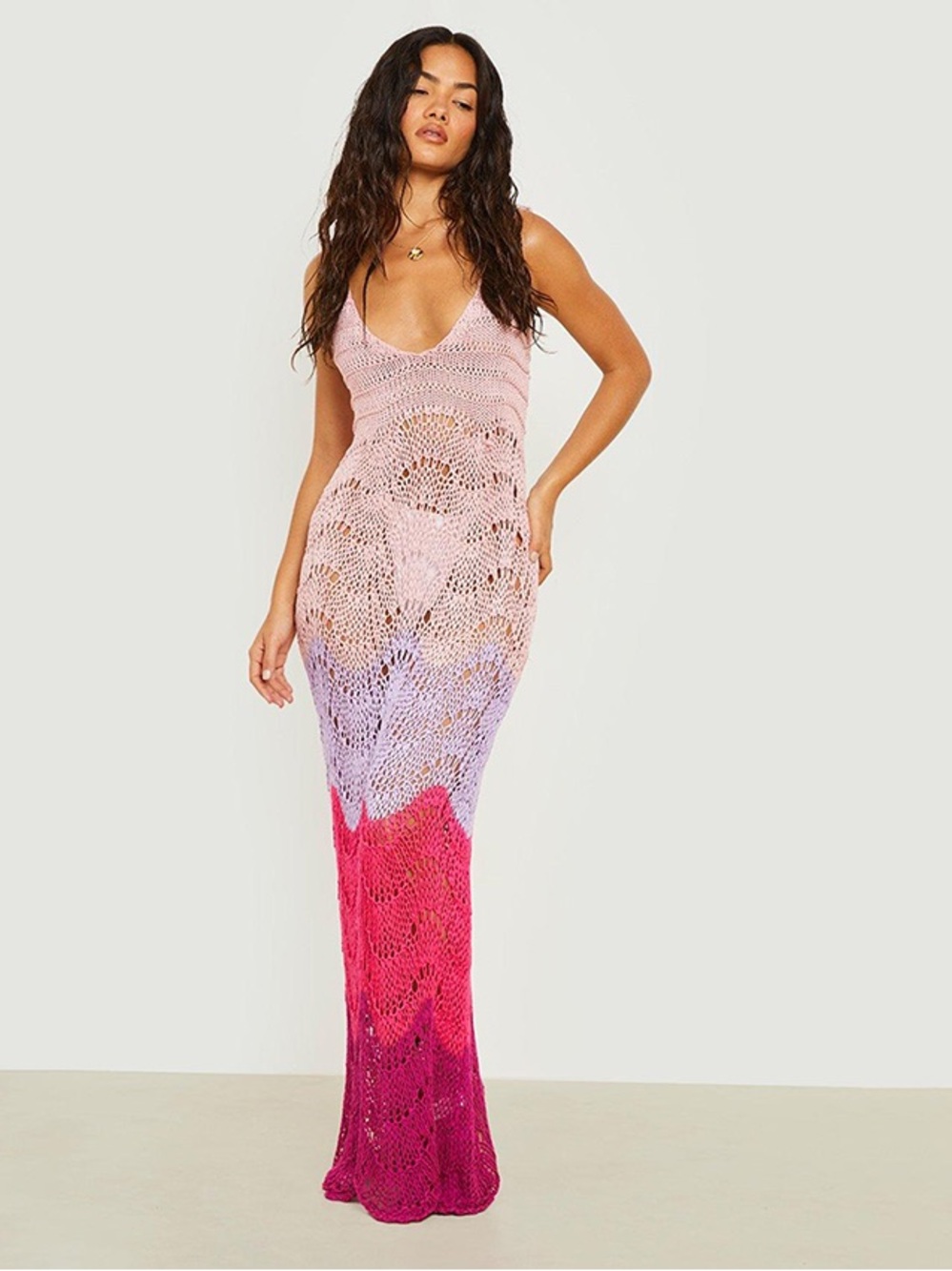 Boohoo Crochet Maxi Dress
